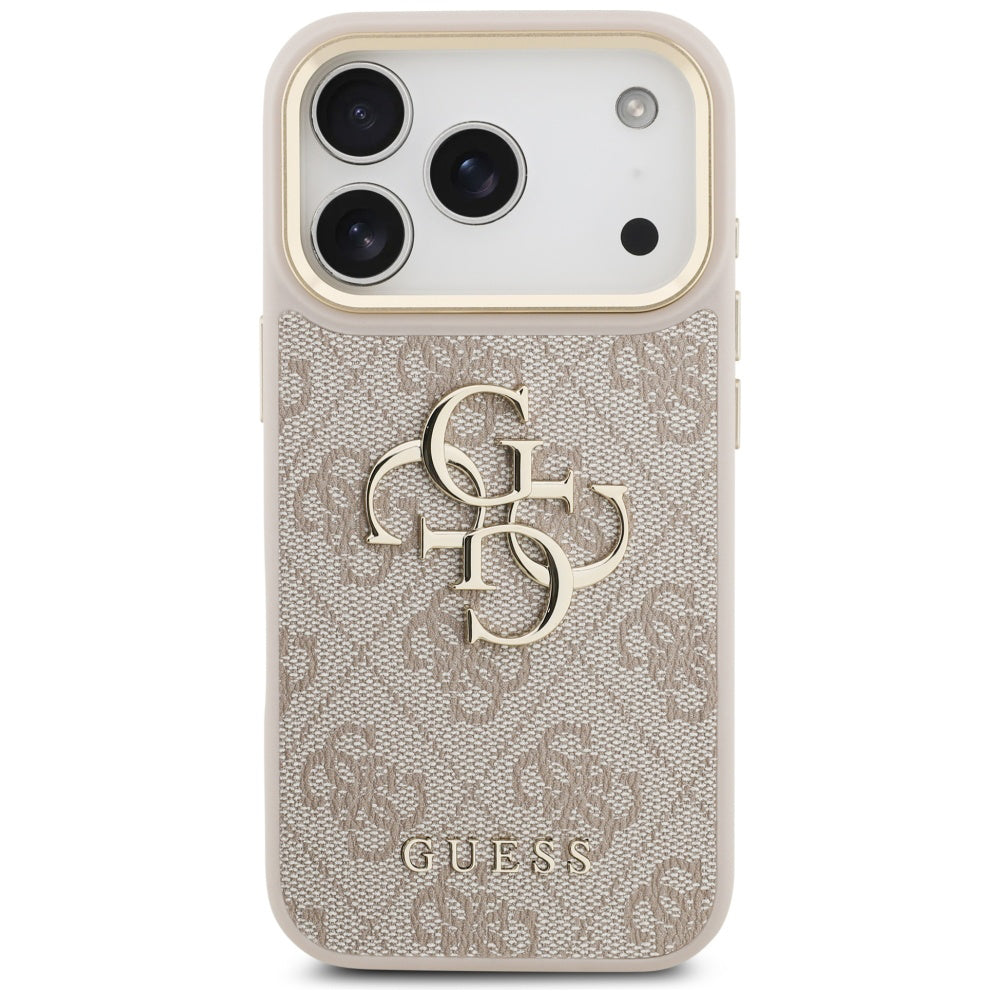 Pouzdro pro Apple iPhone 17 Pro, Guess, Big 4G Logo Classic, Růžové Zlato
