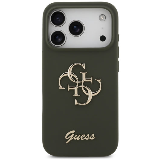 Pouzdro pro Apple iPhone 17 Pro, Guess, Big 4G Script, Kaki