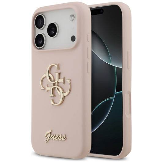 Pouzdro pro Apple iPhone 17 Pro, Guess, Big 4G Script, Světle růžová