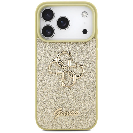 Pouzdro pro Apple iPhone 17 Pro, Guess, Fixed Glitter Big 4G, Zlaté
