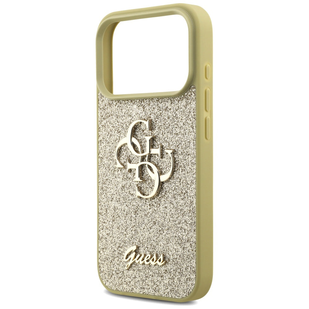 Pouzdro pro Apple iPhone 17 Pro, Guess, Fixed Glitter Big 4G, Zlaté