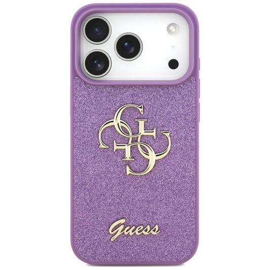 Pouzdro pro Apple iPhone 17 Pro, Guess, Fixed Glitter Big 4G, Fialové