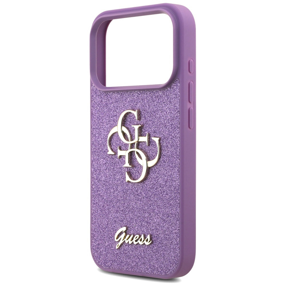 Pouzdro pro Apple iPhone 17 Pro, Guess, Fixed Glitter Big 4G, Fialové