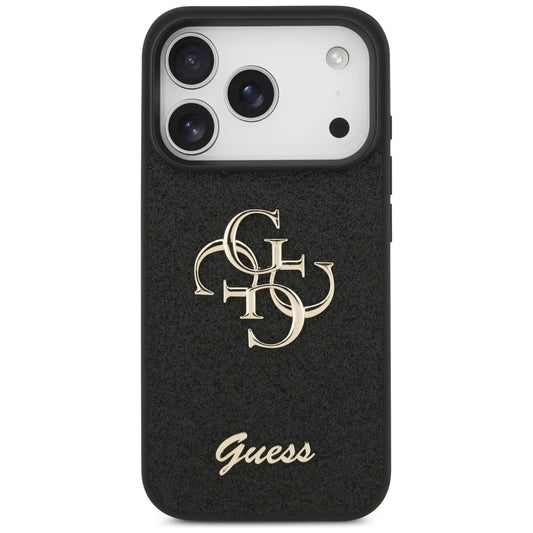 Pouzdro pro Apple iPhone 17 Pro, Guess, Fixed Glitter Big 4G, Černá