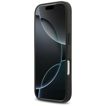 Pouzdro pro Apple iPhone 17 Pro, Guess, Rhinestone Triangle Logo, Černá