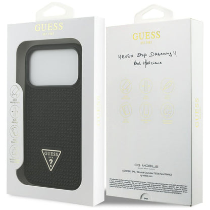 Pouzdro pro Apple iPhone 17 Pro, Guess, Rhinestone Triangle Logo, Černá