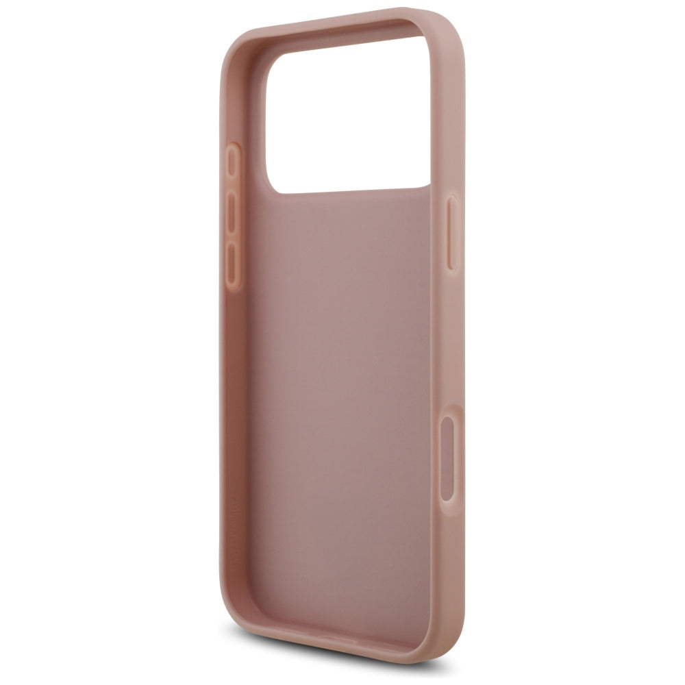 Pouzdro pro Apple iPhone 17 Pro, Guess, Rhinestone Triangle Logo, Růžové