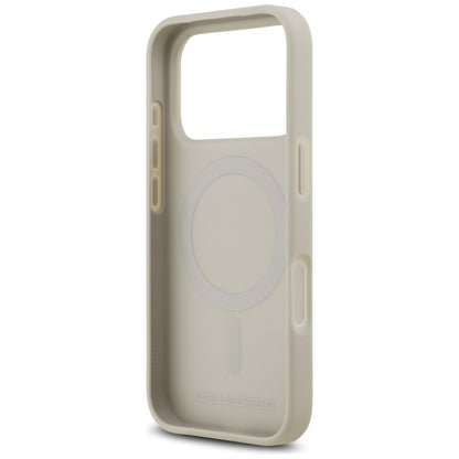 Pouzdro pro Apple iPhone 17 Pro, Karl Lagerfeld, Grained Pattern Logo, Šedé