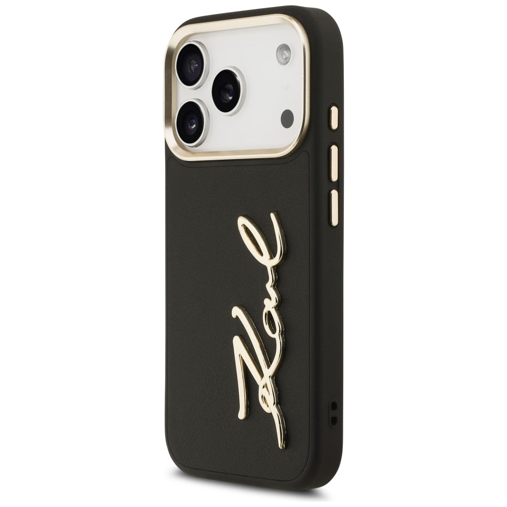 Pouzdro pro Apple iPhone 17 Pro, Karl Lagerfeld, Script Logo, Černá