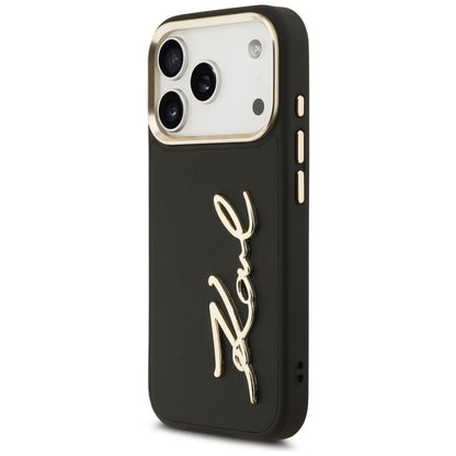 Pouzdro pro Apple iPhone 17 Pro, Karl Lagerfeld, Script Logo, Černá