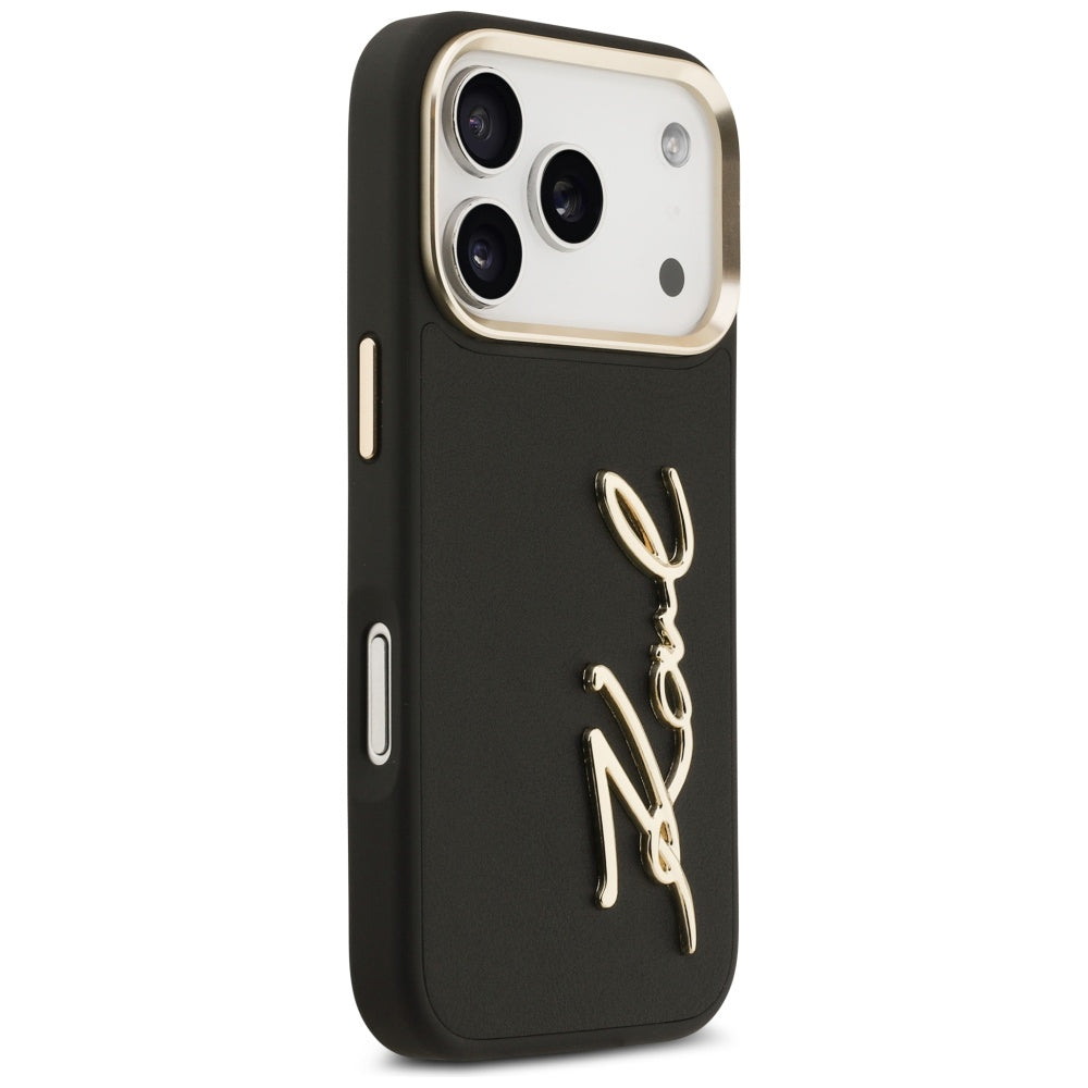 Pouzdro pro Apple iPhone 17 Pro, Karl Lagerfeld, Script Logo, Černá