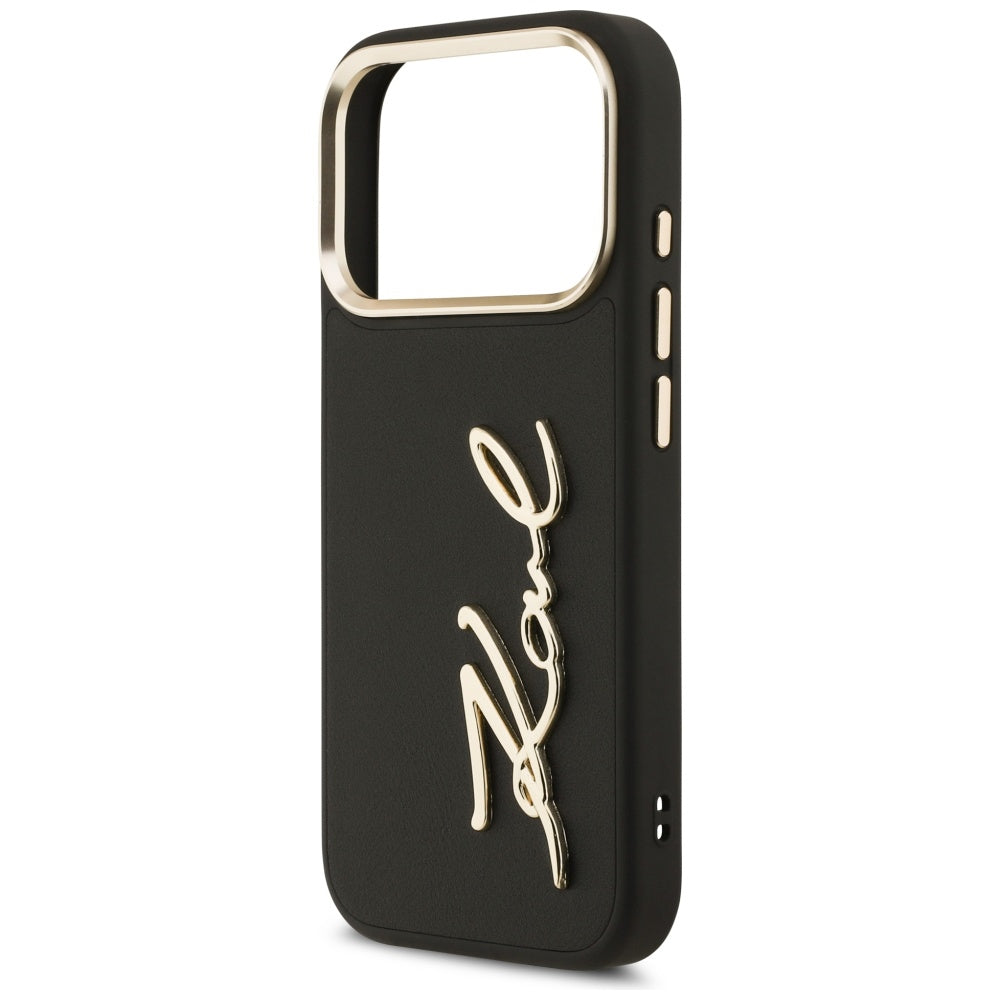 Pouzdro pro Apple iPhone 17 Pro, Karl Lagerfeld, Script Logo, Černá