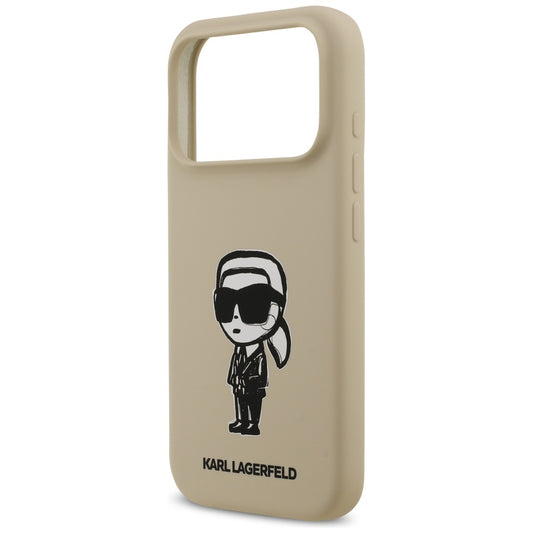 Pouzdro pro Apple iPhone 17 Pro, Karl Lagerfeld, Sketch and Logo Karl, Hnědá