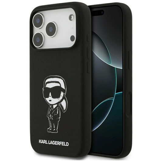 Pouzdro pro Apple iPhone 17 Pro, Karl Lagerfeld, Sketch and Logo Karl, Černá