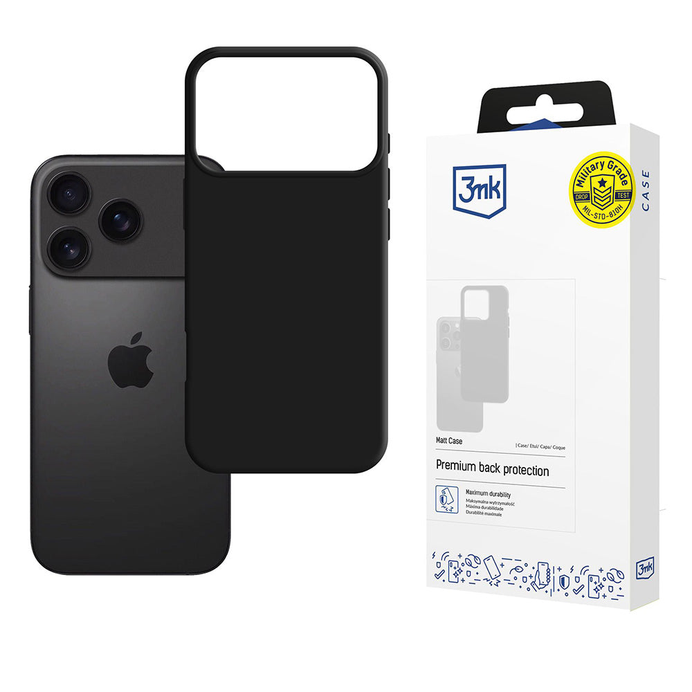 Pouzdro pro Apple iPhone 17 Pro Max, 3MK, Matné, Černé
