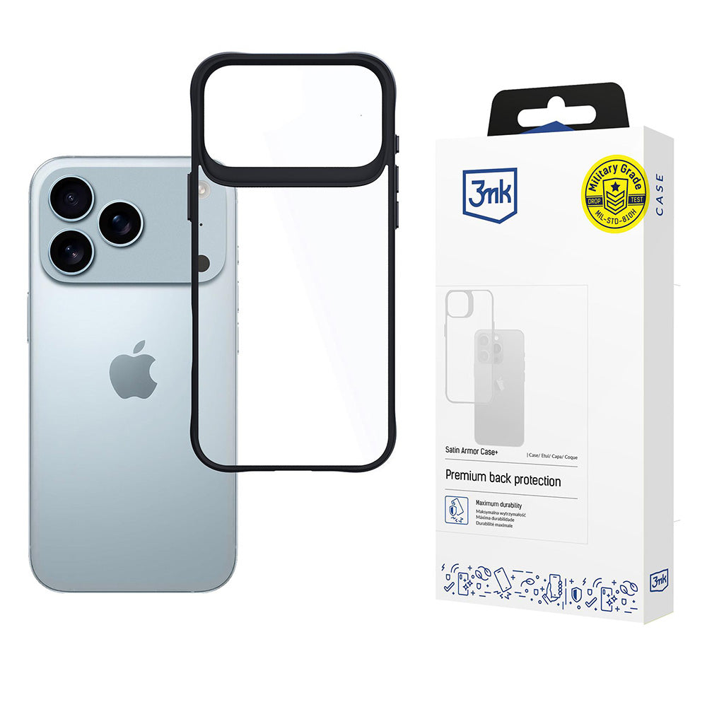Pouzdro pro Apple iPhone 17 Pro Max, 3MK, Satin Armor Case+, Černá