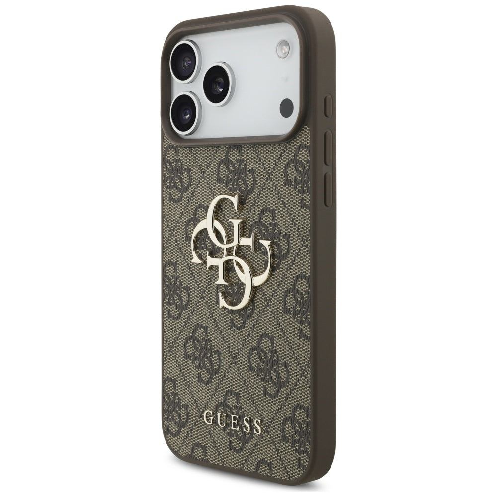 Pouzdro pro Apple iPhone 17 Pro Max, Guess, 4G Classic Logo with Pearl Strap, hnědá