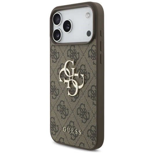 Pouzdro pro Apple iPhone 17 Pro Max, Guess, 4G Classic Logo with Pearl Strap, hnědá
