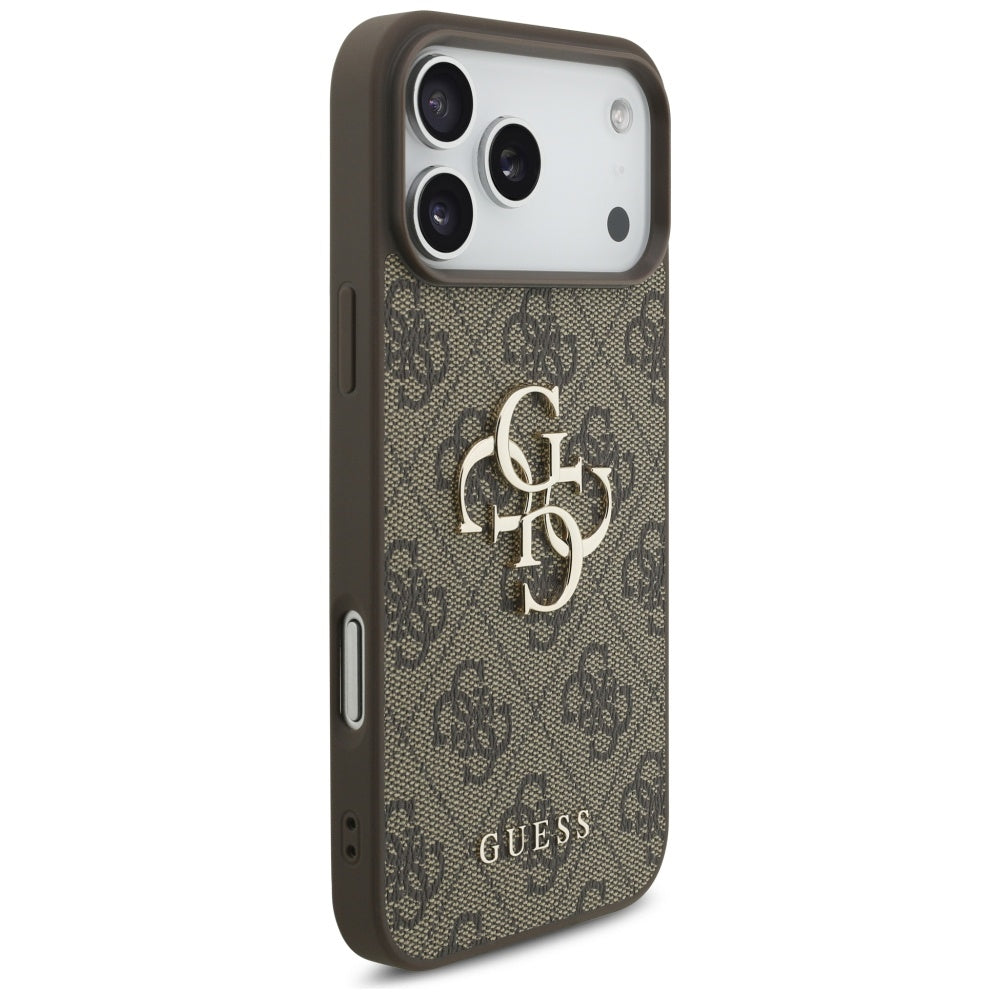 Pouzdro pro Apple iPhone 17 Pro Max, Guess, 4G Classic Logo with Pearl Strap, hnědá
