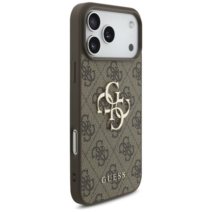 Pouzdro pro Apple iPhone 17 Pro Max, Guess, 4G Classic Logo with Pearl Strap, hnědá