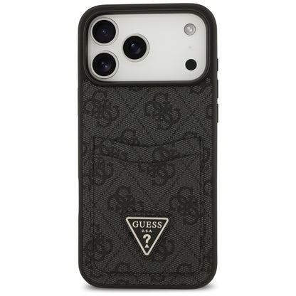 Pouzdro pro Apple iPhone 17 Pro Max, Guess, 4G Double Card Triangle, Černá