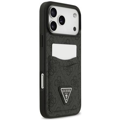 Pouzdro pro Apple iPhone 17 Pro Max, Guess, 4G Double Card Triangle, Černá