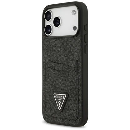 Pouzdro pro Apple iPhone 17 Pro Max, Guess, 4G Double Card Triangle, Černá
