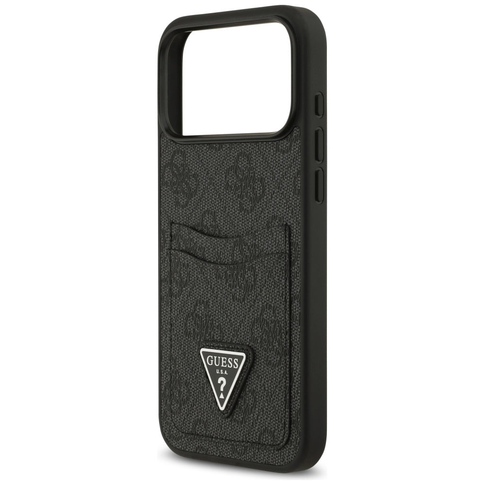 Pouzdro pro Apple iPhone 17 Pro Max, Guess, 4G Double Card Triangle, Černá