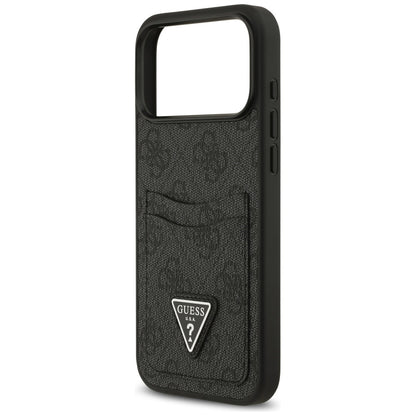 Pouzdro pro Apple iPhone 17 Pro Max, Guess, 4G Double Card Triangle, Černá