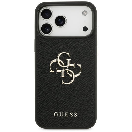 Pouzdro pro Apple iPhone 17 Pro Max, Guess, 4G Grained Big and Classic Logo, Černá