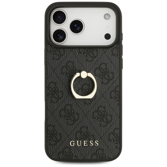 Pouzdro pro Apple iPhone 17 Pro Max, Guess, 4G Ring Stand, Černá
