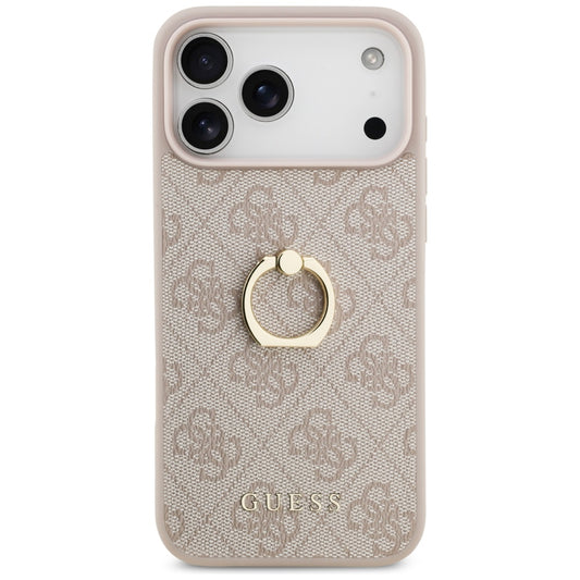 Pouzdro pro Apple iPhone 17 Pro Max, Guess, 4G Ring Stand, Růžové