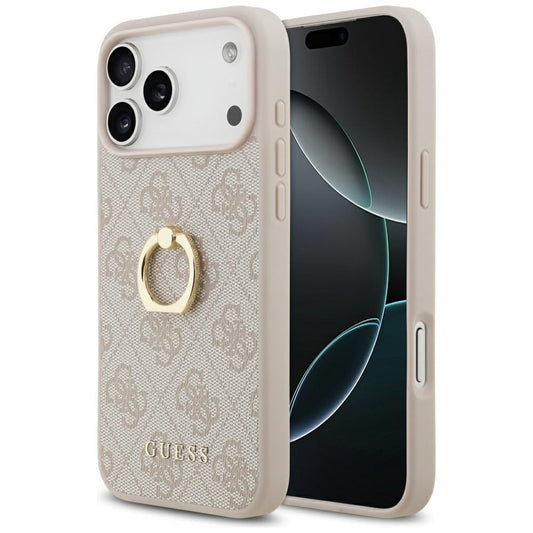 Pouzdro pro Apple iPhone 17 Pro Max, Guess, 4G Ring Stand, Růžové