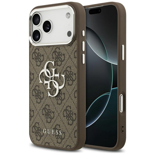 Pouzdro pro Apple iPhone 17 Pro Max, Guess, Big 4G Logo Classic, Hnědo Stříbrné