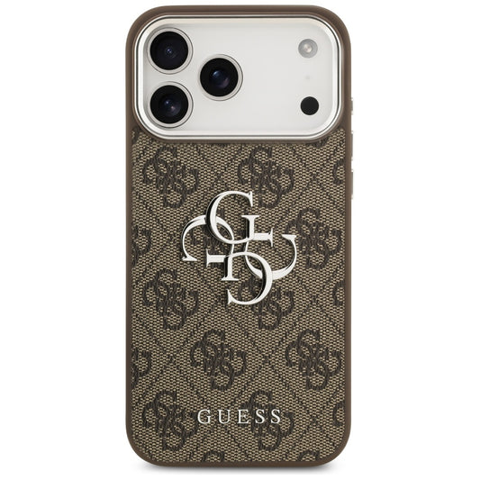 Pouzdro pro Apple iPhone 17 Pro Max, Guess, Big 4G Logo Classic, Hnědo Stříbrné