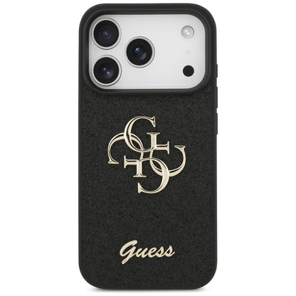 Pouzdro pro Apple iPhone 17 Pro Max, Guess, Fixed Glitter Big 4G, Černá
