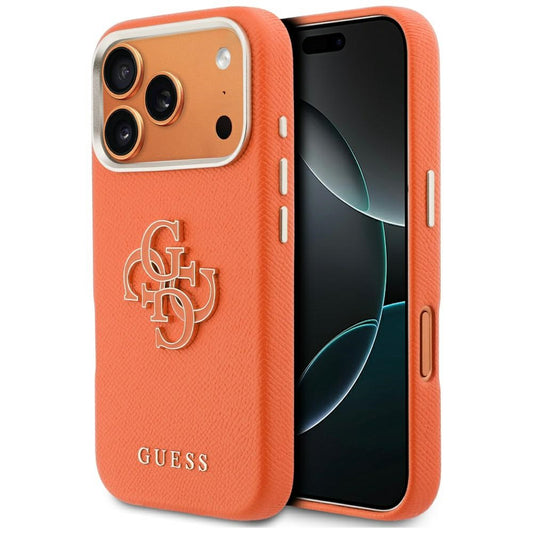 Pouzdro pro Apple iPhone 17 Pro Max, GUESS, Resin Logo, Oranžová