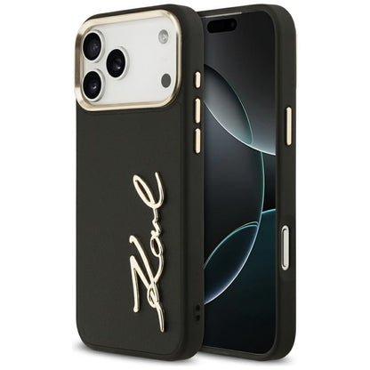 Pouzdro pro Apple iPhone 17 Pro Max, Karl Lagerfeld, Script Logo, Černá