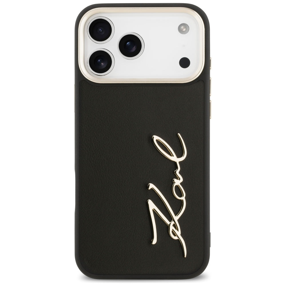 Pouzdro pro Apple iPhone 17 Pro Max, Karl Lagerfeld, Script Logo, Černá