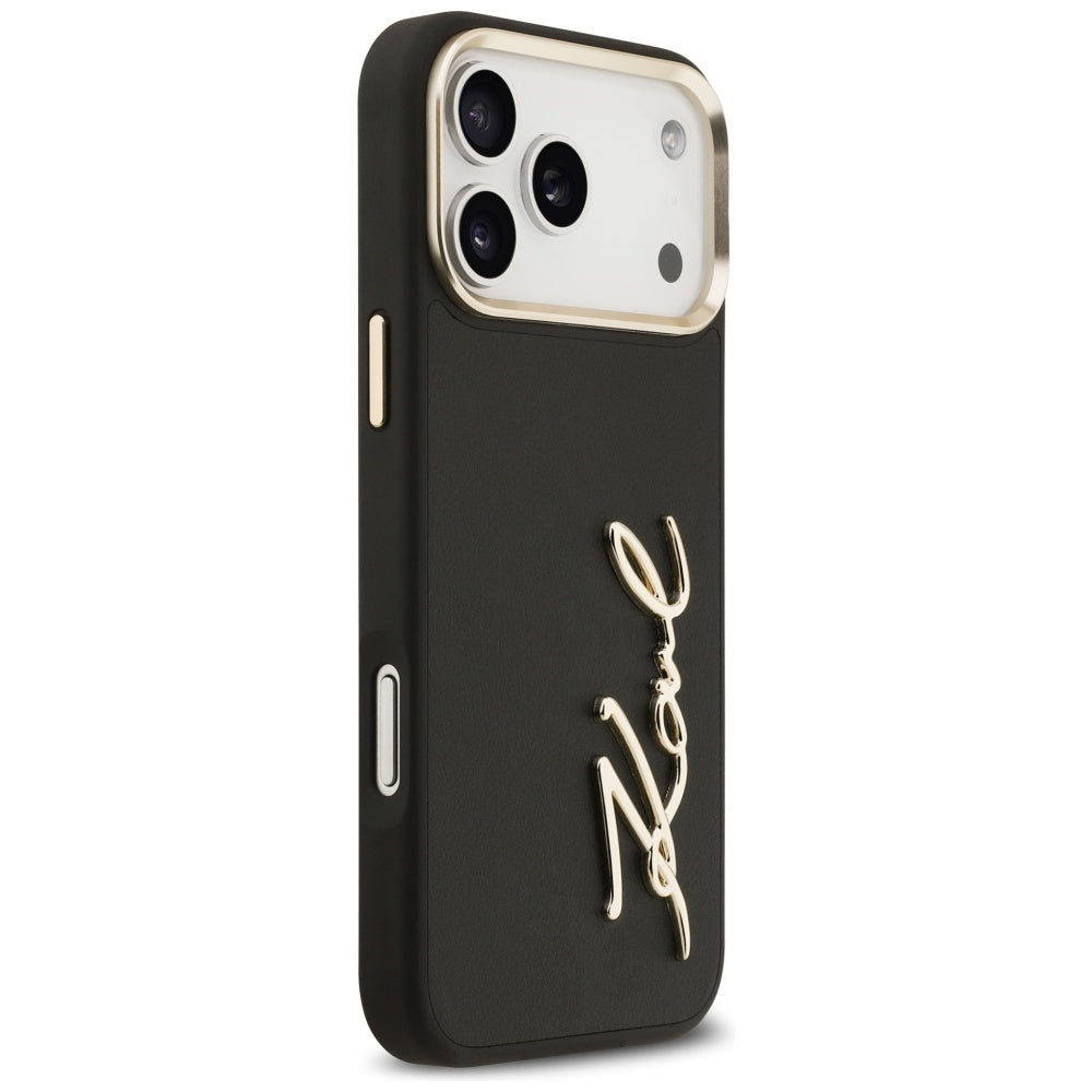 Pouzdro pro Apple iPhone 17 Pro Max, Karl Lagerfeld, Script Logo, Černá