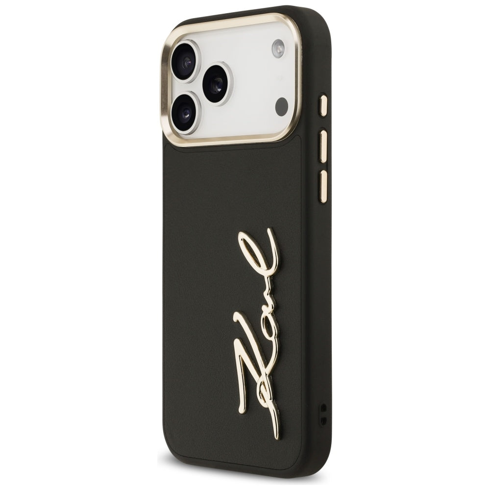 Pouzdro pro Apple iPhone 17 Pro Max, Karl Lagerfeld, Script Logo, Černá