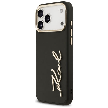 Pouzdro pro Apple iPhone 17 Pro Max, Karl Lagerfeld, Script Logo, Černá