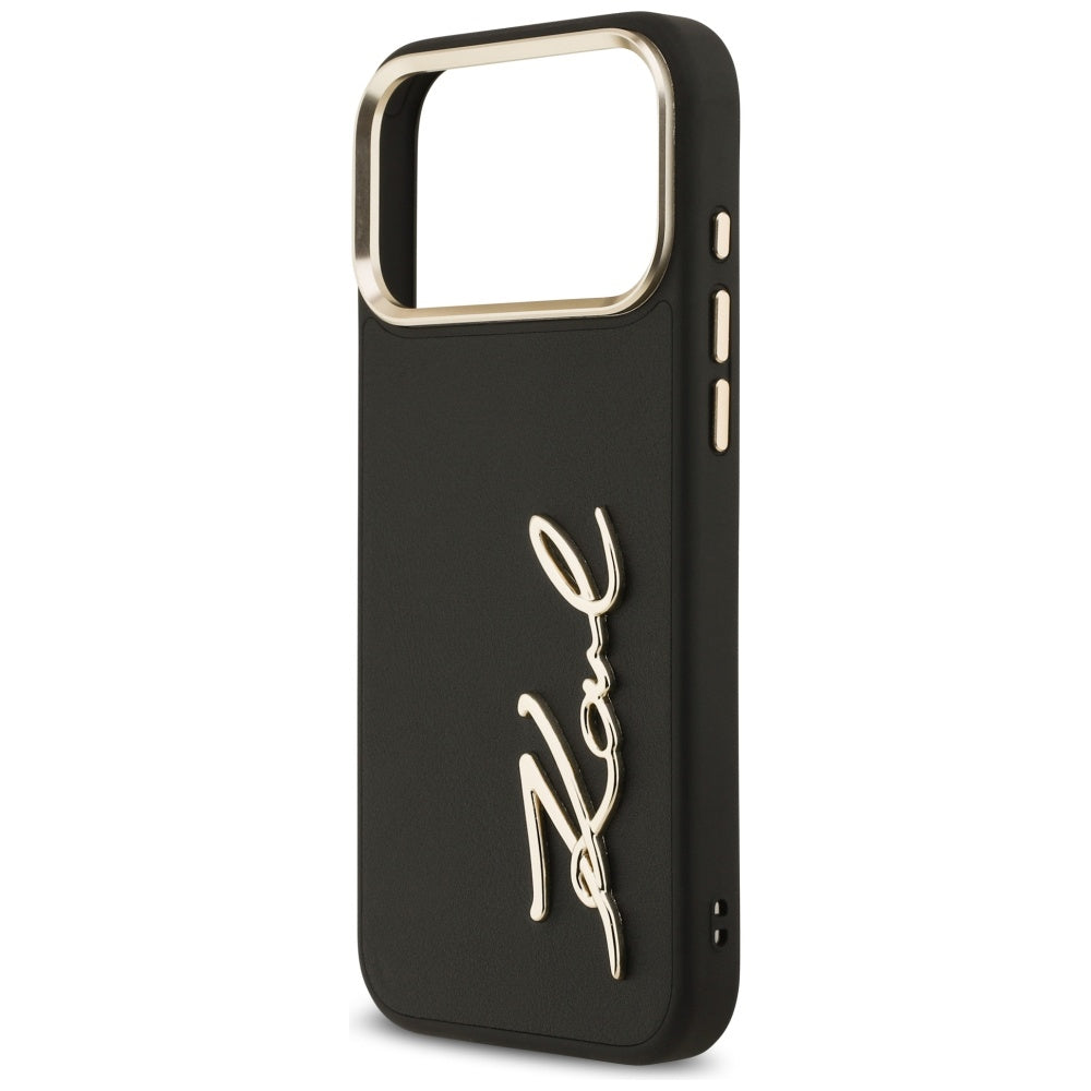 Pouzdro pro Apple iPhone 17 Pro Max, Karl Lagerfeld, Script Logo, Černá