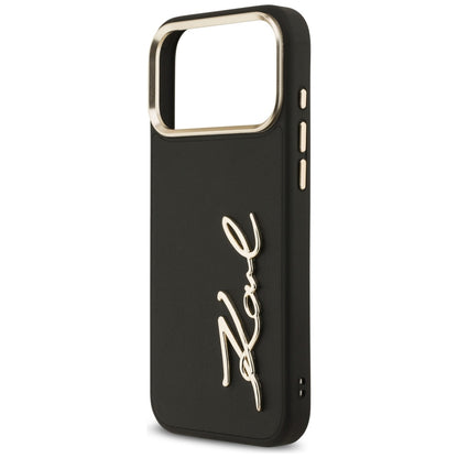 Pouzdro pro Apple iPhone 17 Pro Max, Karl Lagerfeld, Script Logo, Černá