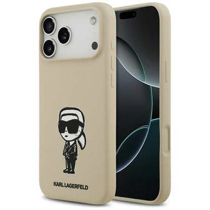 Pouzdro pro Apple iPhone 17 Pro Max, Karl Lagerfeld, Sketch and Logo Karl, Hnědá