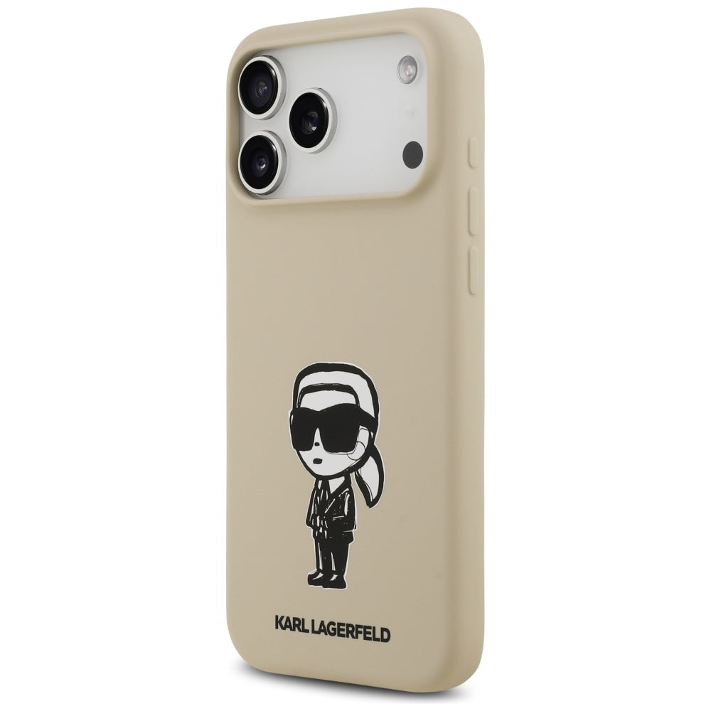 Pouzdro pro Apple iPhone 17 Pro Max, Karl Lagerfeld, Sketch and Logo Karl, Hnědá