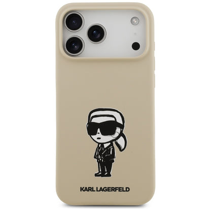 Pouzdro pro Apple iPhone 17 Pro Max, Karl Lagerfeld, Sketch and Logo Karl, Hnědá