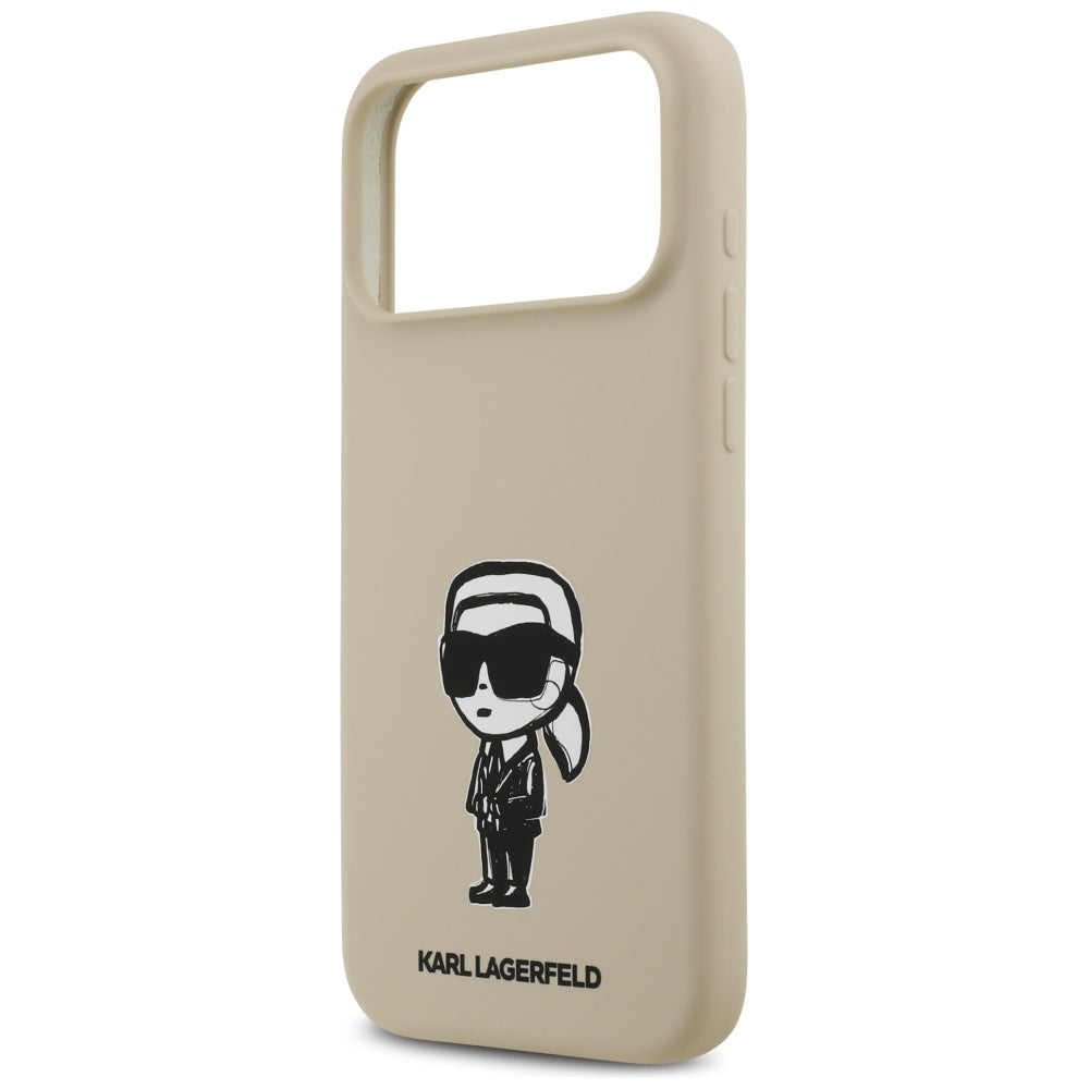 Pouzdro pro Apple iPhone 17 Pro Max, Karl Lagerfeld, Sketch and Logo Karl, Hnědá