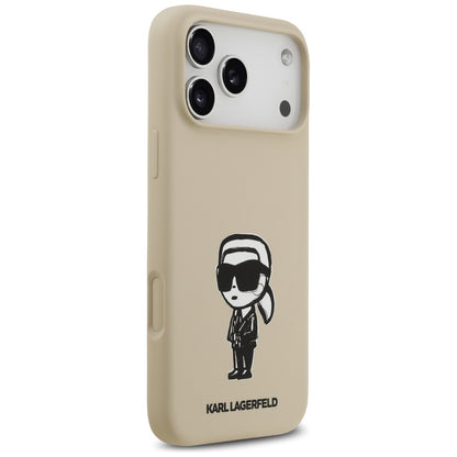Pouzdro pro Apple iPhone 17 Pro Max, Karl Lagerfeld, Sketch and Logo Karl, Hnědá