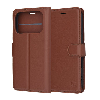 Pouzdro pro Apple iPhone 17 Pro Max, Techsuit, Leather Folio, Hnědá
